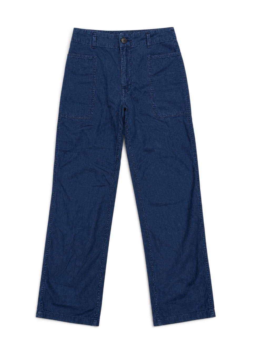 Vince Cotton Utility Pants Navy Blue Straight Leg Patch Pocket Size 26